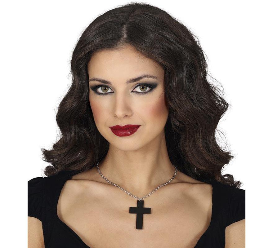 Black Cross Necklace 6 cm-B