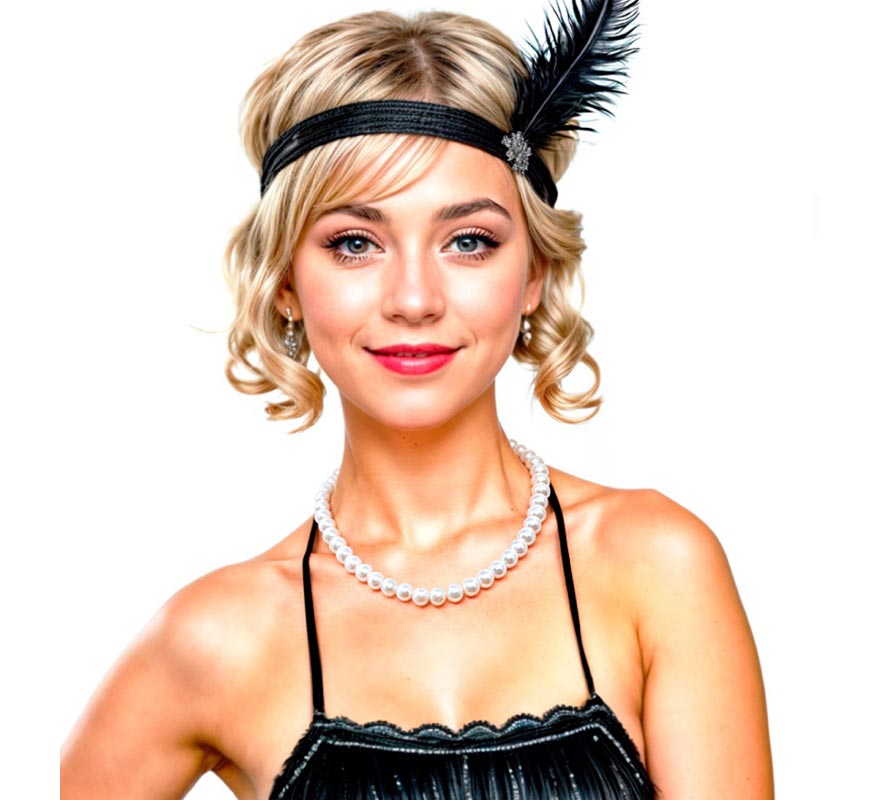 Kurze Perlenkette in verschiedenen Farben von 40 cm-B