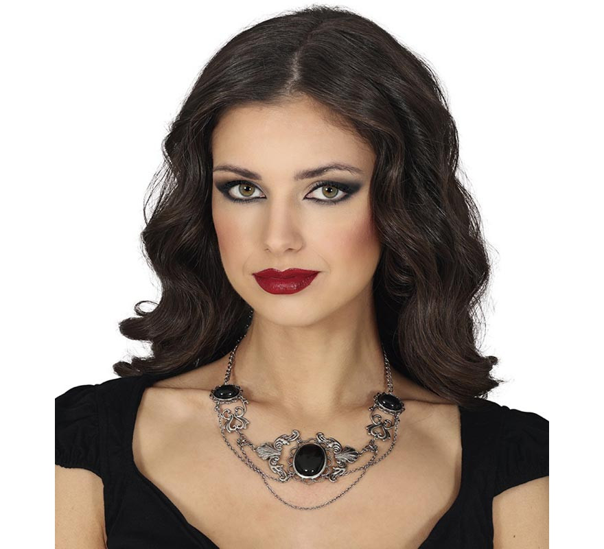 Collier pierres noires-B