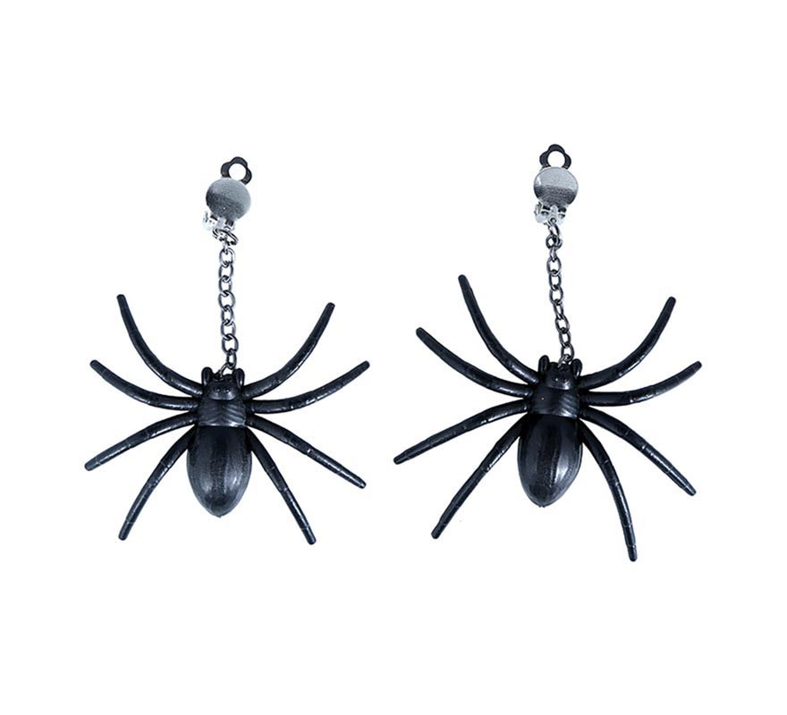 Schwarzes Spinnen-Halsketten- und Ohrringe-Set-B