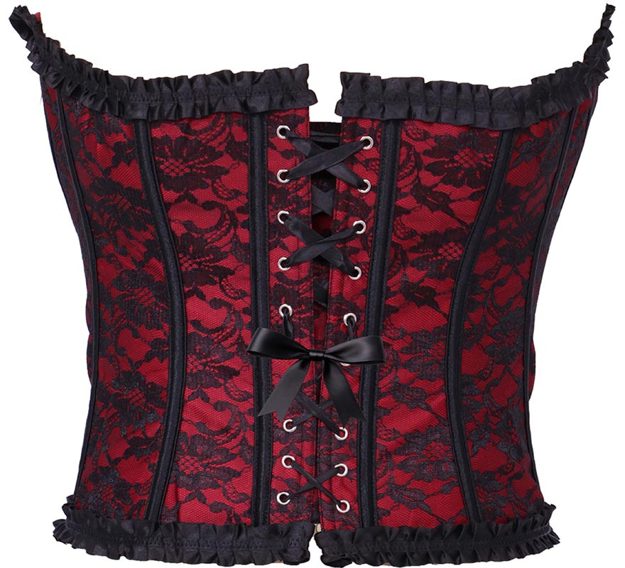 Corset Pirata burdeos para mujer-B