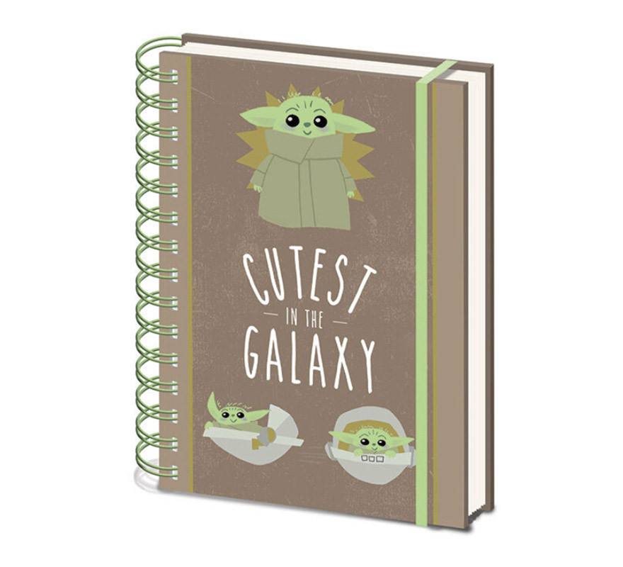 Cuaderno A5 Baby Yoda Mandalorian Cutest in the Galaxy-B