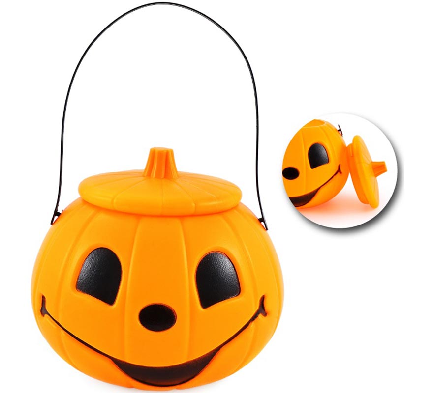 Orange Pumpkin Bucket with Lid-B