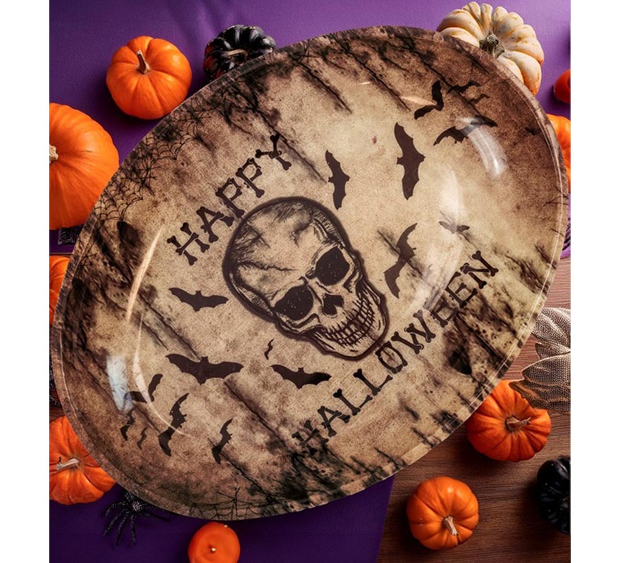 Cuenco de Calavera Feliz Halloween de 40x30,5 cm-B