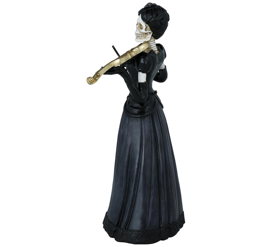 Senhora Esqueleto com Violino de Resina 26x15 cm-B