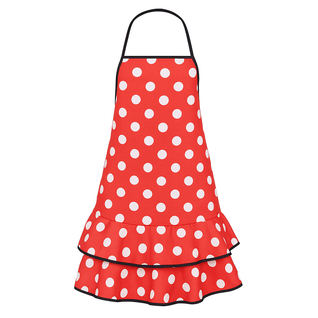 Adult Flamenco Apron with White Polka Dots-B Adult Flamenco Apron with White Polka Dots-B