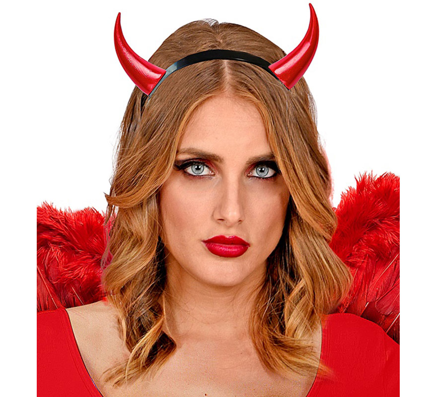 Faixa de cabeça com chifres de diabo em várias cores-B