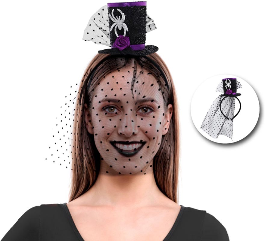 Headband with Mini Hat and Veil-B