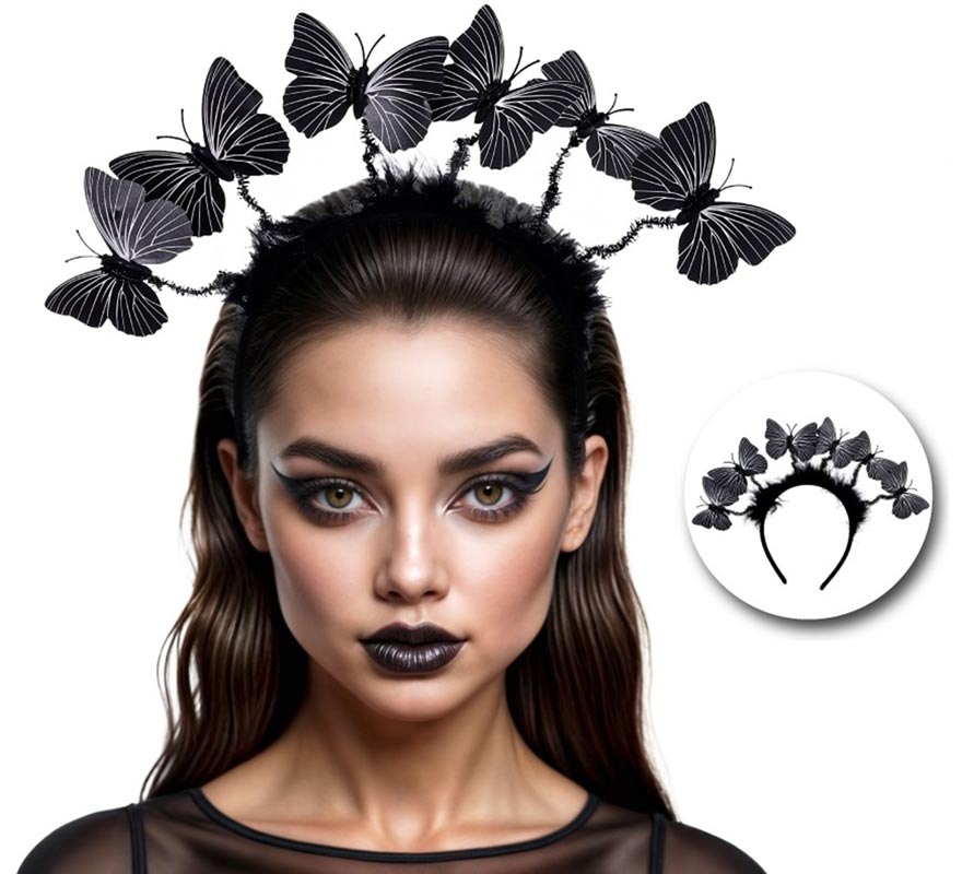 Butterfly Headband with Feathers-B