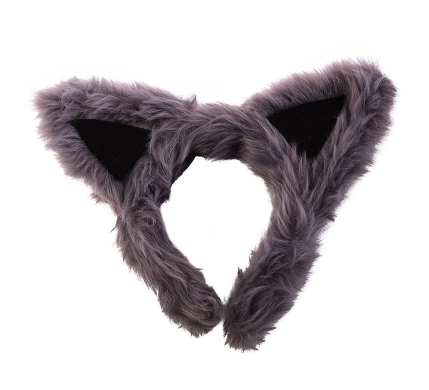 Dark Grey Wolf Ear Headband 9x8cm-B