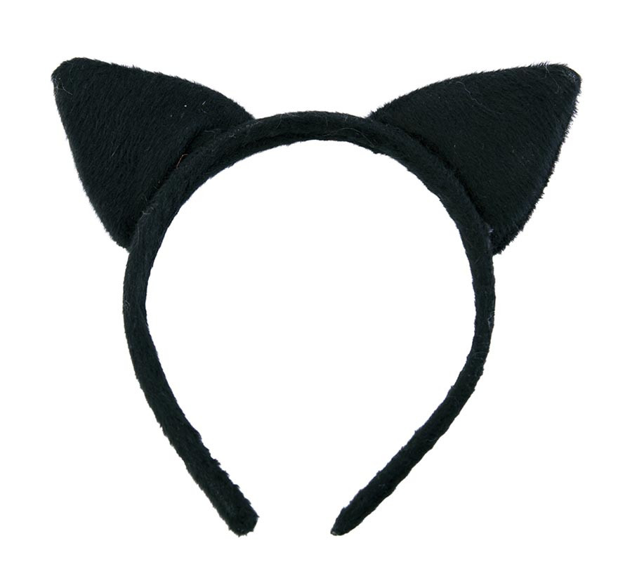 Bandeau Oreilles de Chat Noir 5,5x6 cm-B