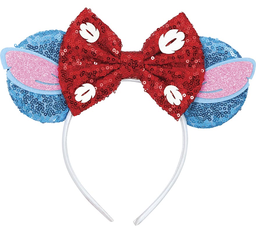 Diadema de Orejas Ratón con Lazo y Lentejuelas-B