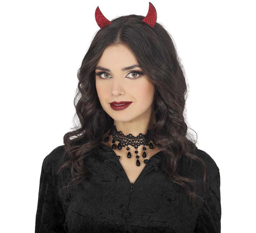 Faixa de cabeça vermelha brilhante de demônio-B