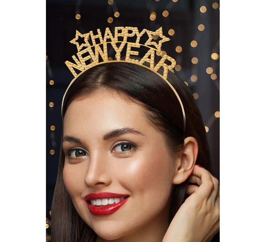 Golden Happy New Year headband-B