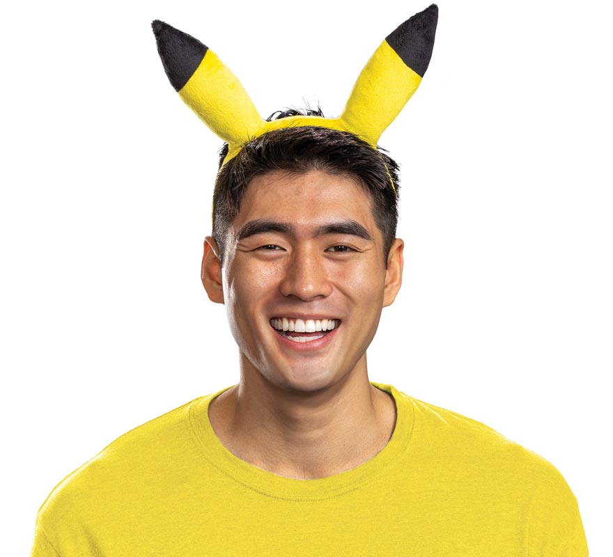 Faixa de cabeça com orelhas de Pokémon Pikachu para crianças-B