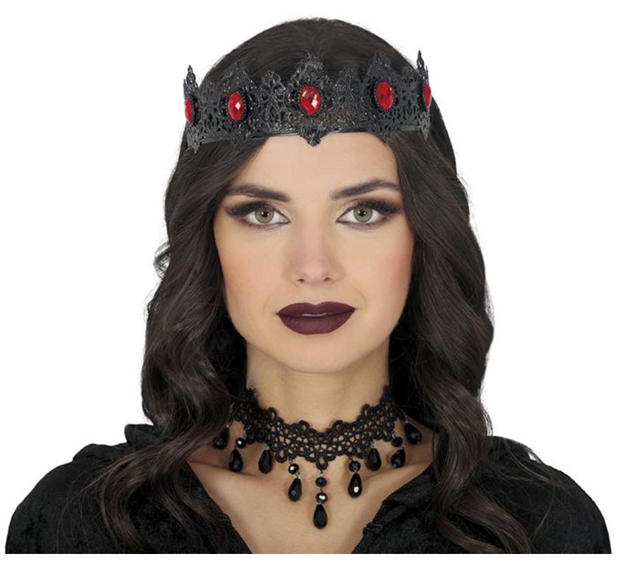 Black Metallic Queen Headband-B