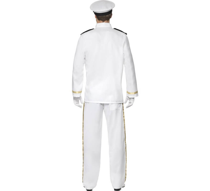 Fato de capitão da marinha branco luxo para homem-B