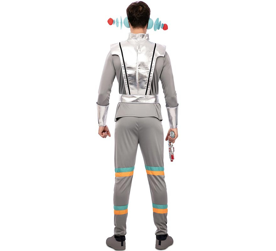 Disfraz de Agente Espacial gris con muñequeras para hombre-B