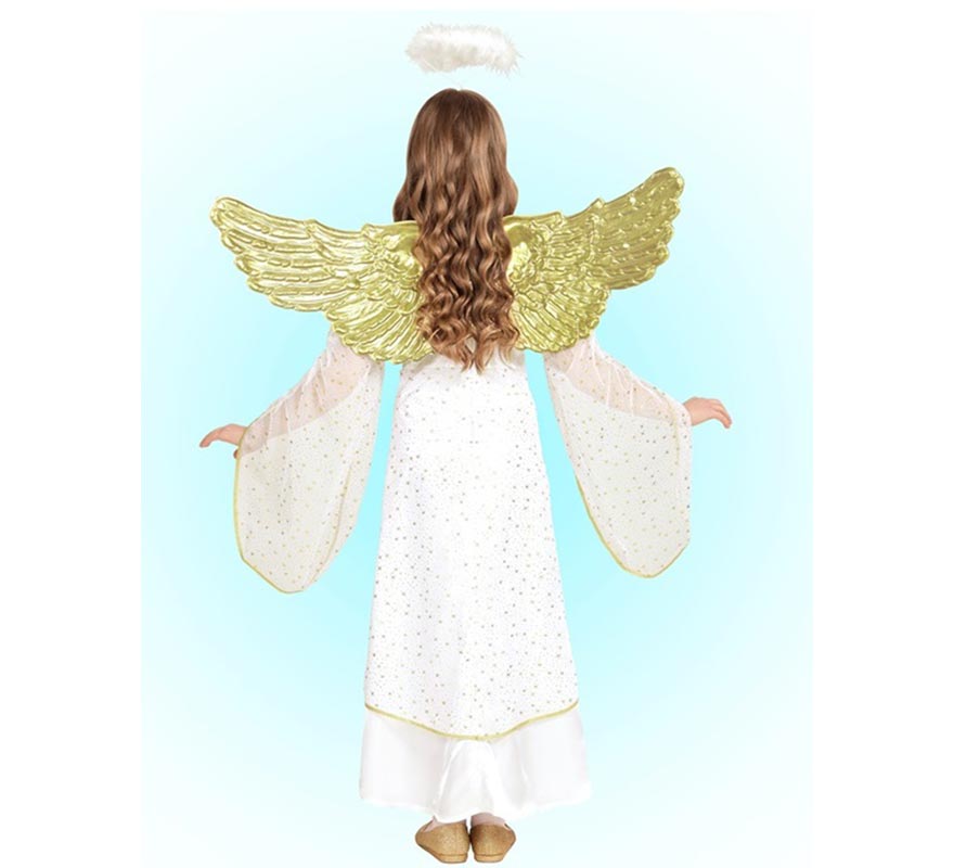Disfraz de Ángel blanco y dorado para niña-B