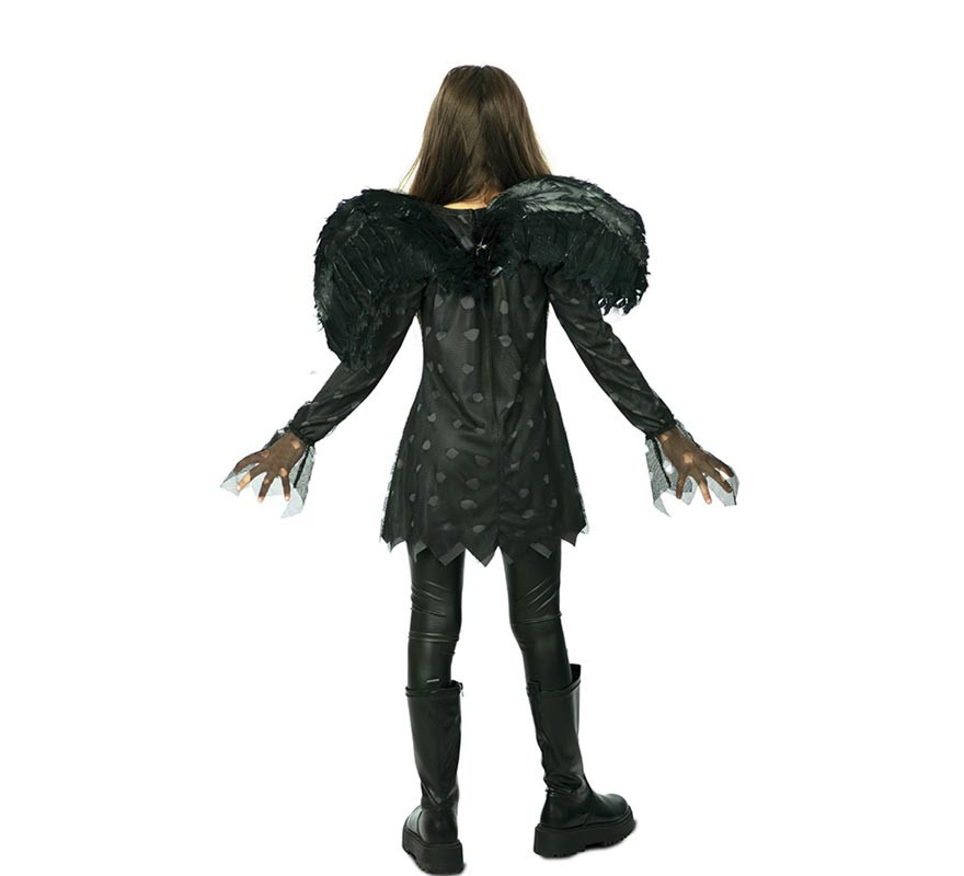 Black angel costume in dress with holes for girls-B