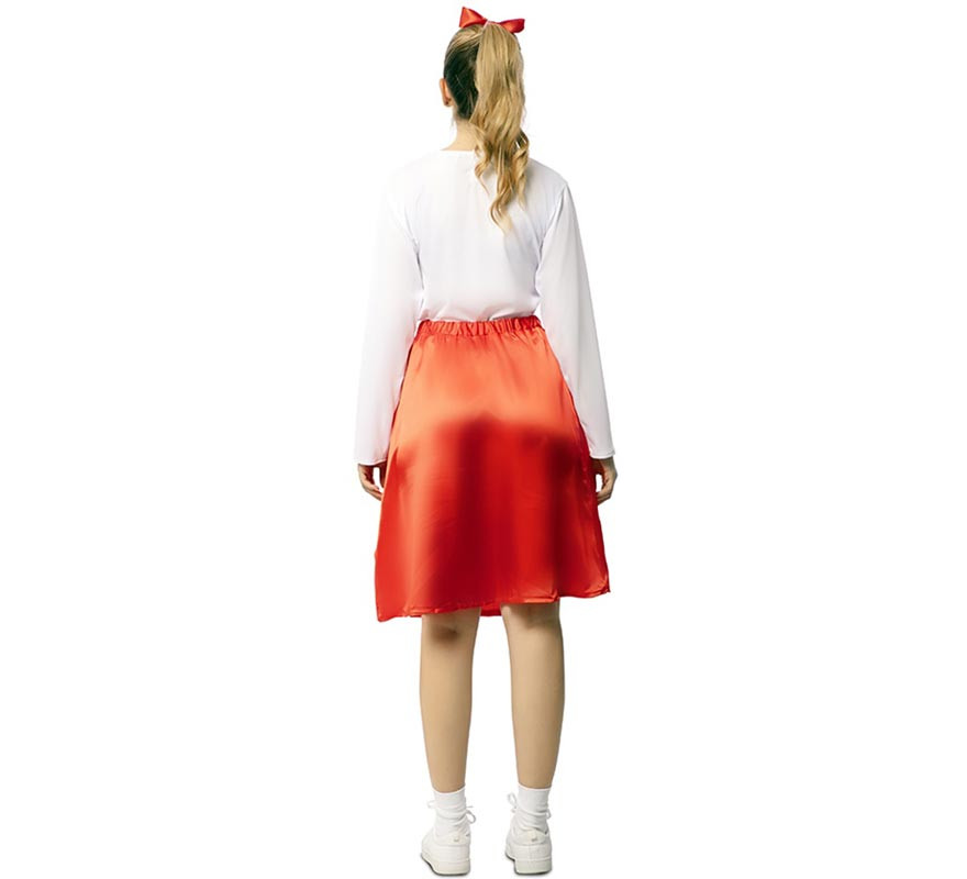 Déguisement de pom-pom girl rouge et blanc années 50 femme-B