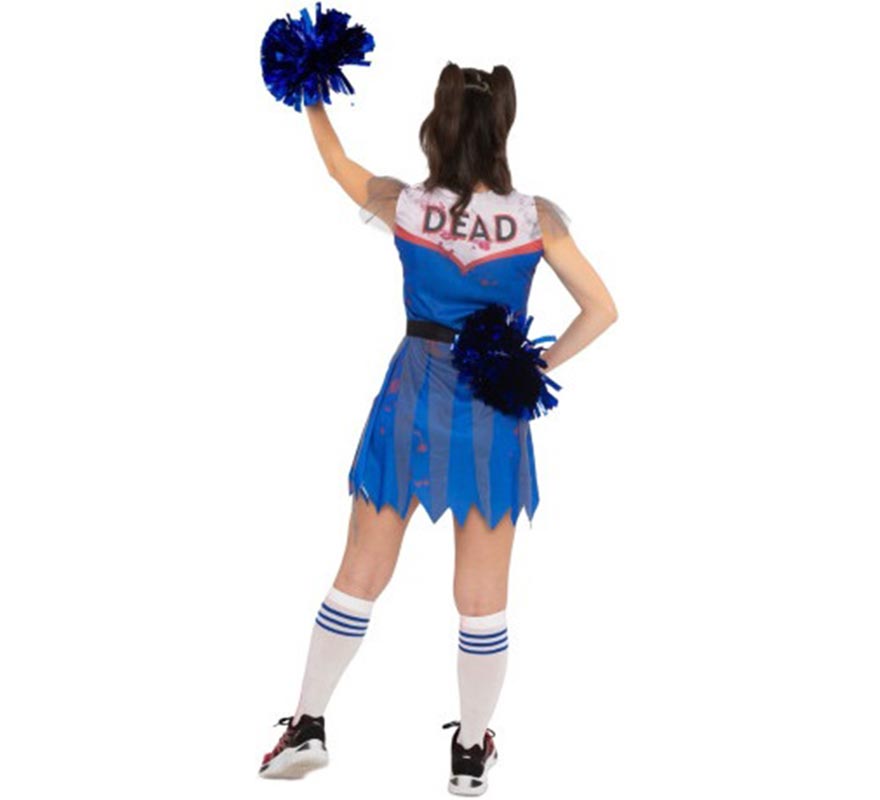 Disfraz de Animadora Zombie azul para mujer-B