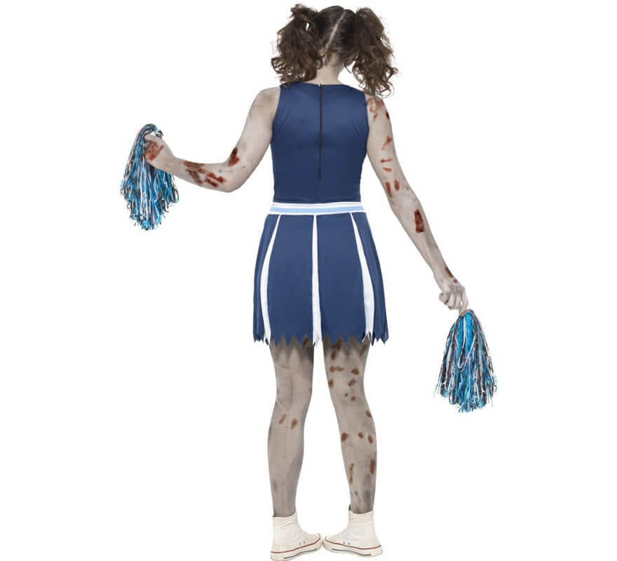 Déguisement de Cheerleader Zombie Bleue pour femme-B