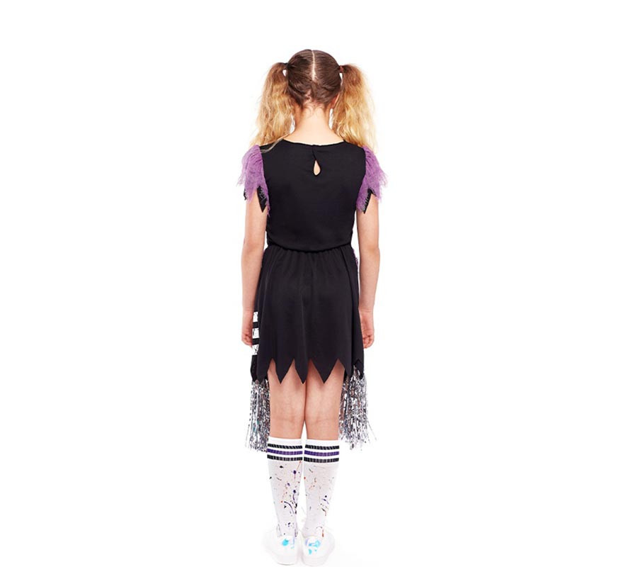 Schwarzes Zombie-Cheerleader-Kostüm für Mädchen-B
