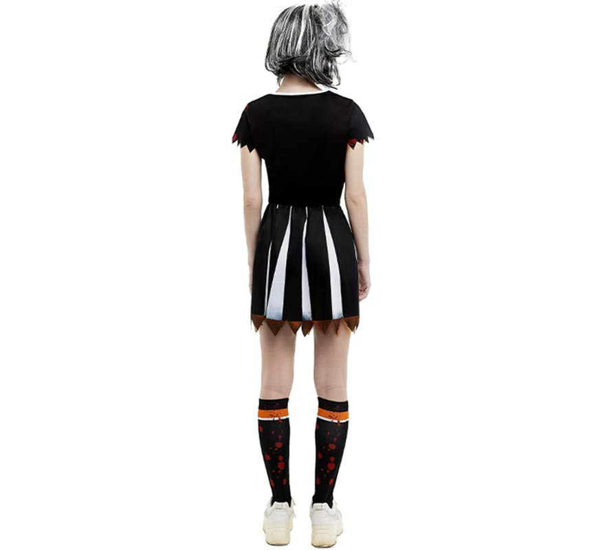 Costume da cheerleader della squadra zombie nera per donna-B