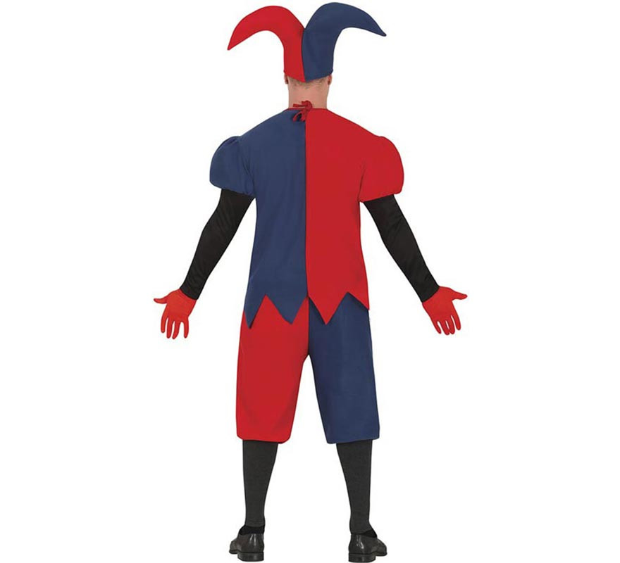 Rot-blaues böses Harlekin-Kostüm für Herren-B
