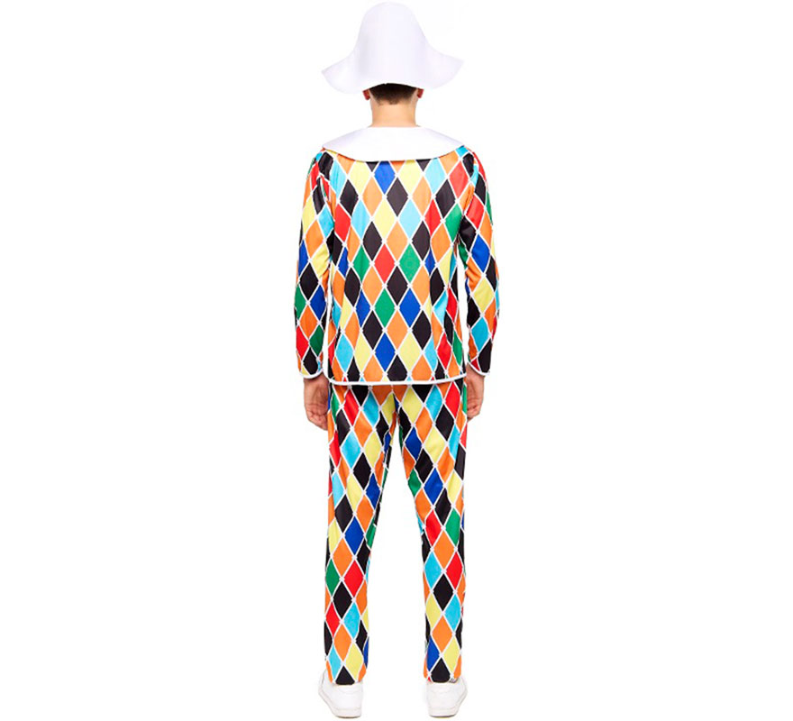 Disfraz de Arlequín multicolor para hombre-B