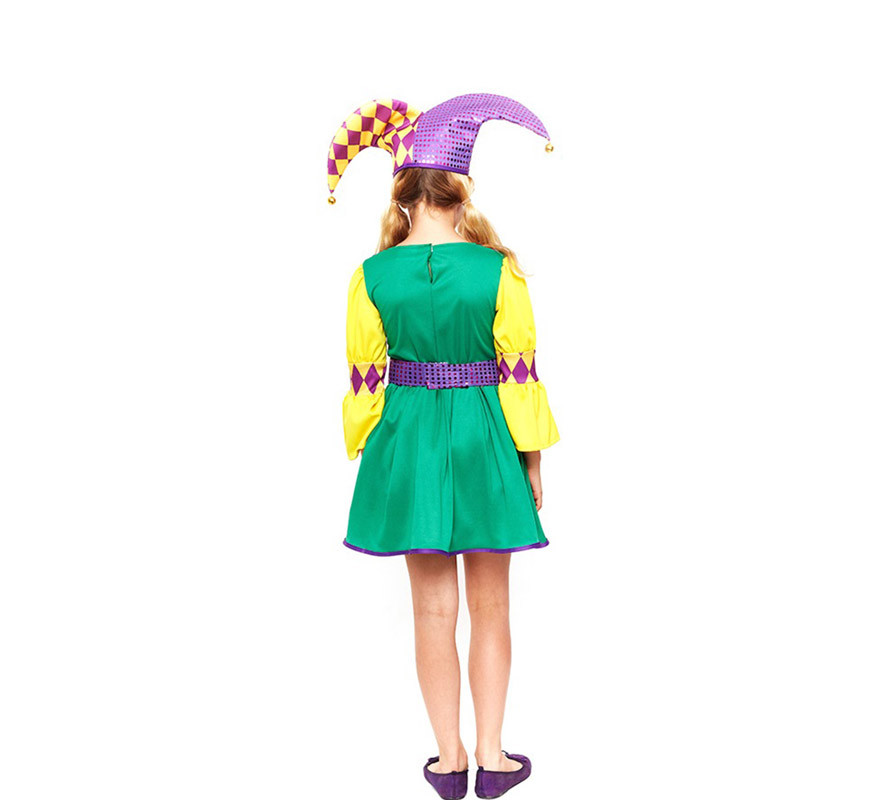 Deguise Toi Costume Da Arlecchino Per Bambina - Multicolore, Taglia XS (3-4 Anni)