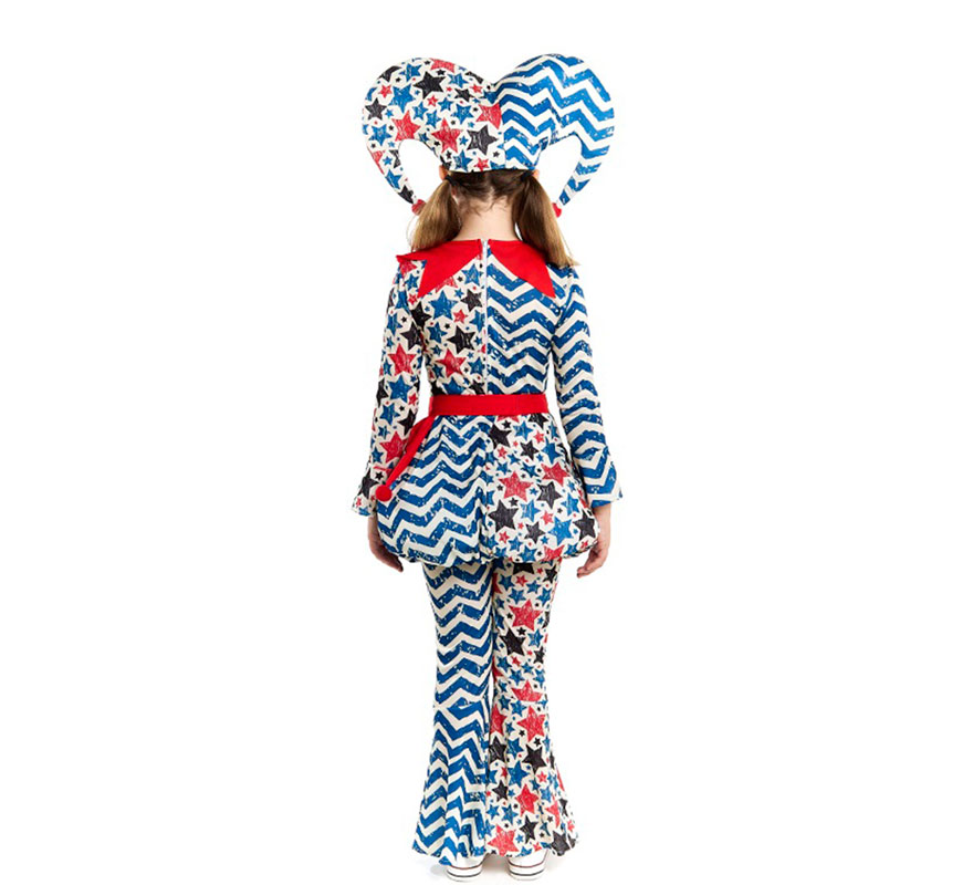 Harlequin Costume with Stars for Girls-B
