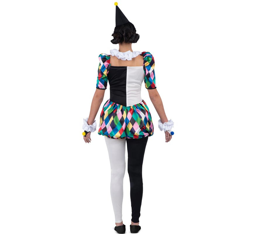 Black and multicoloured harlequin costume for women-B