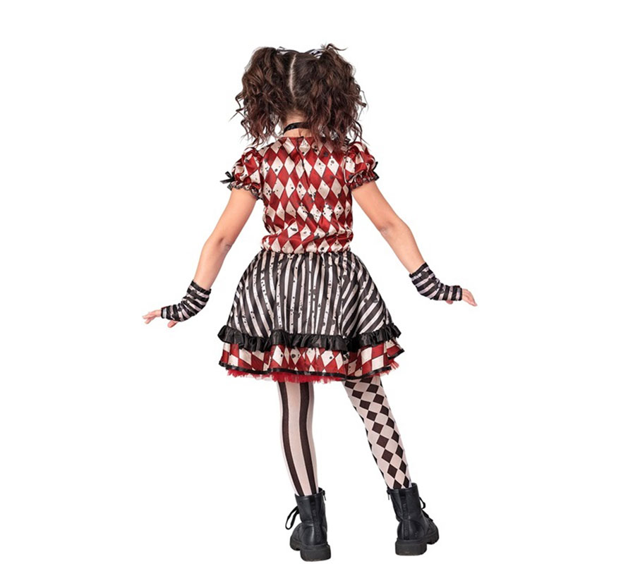 Fato de Arlequim Sinistro para Meninas-B