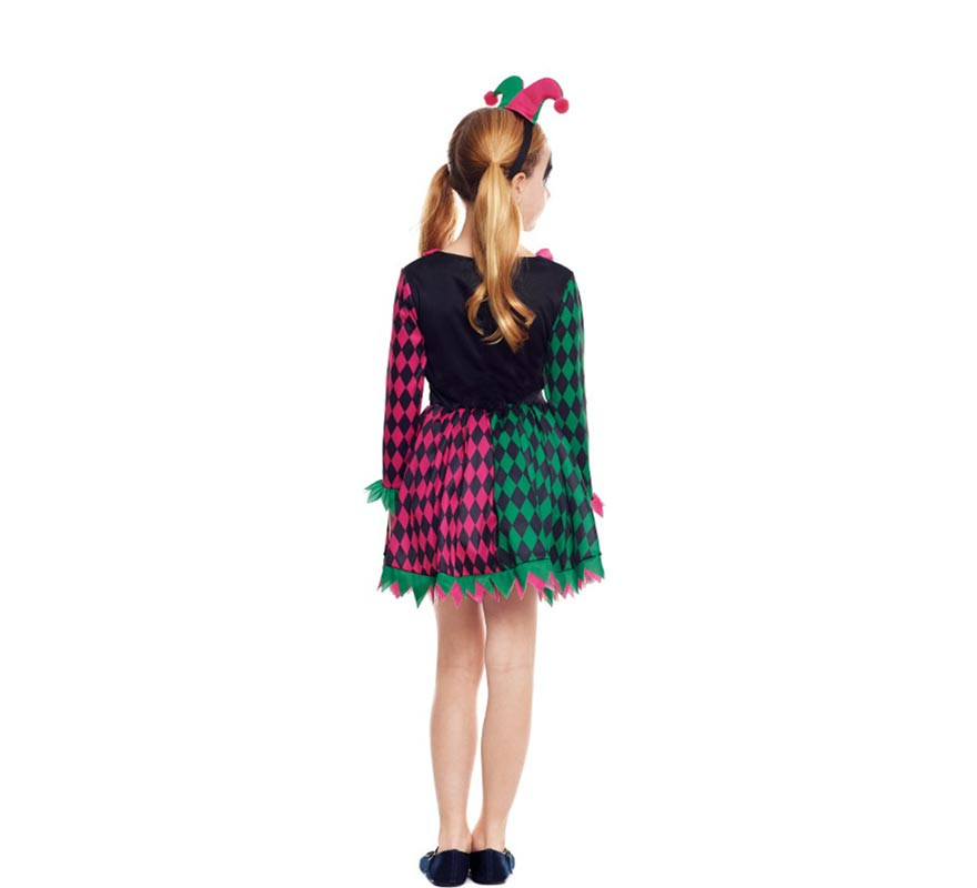 Costume da Arlecchino tricolore per bambina-B