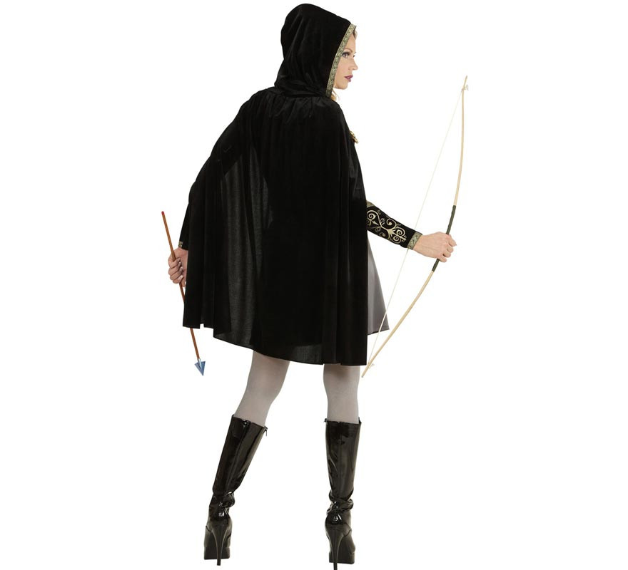 Disfraz de Arquera Medieval negro y gris para mujer-B