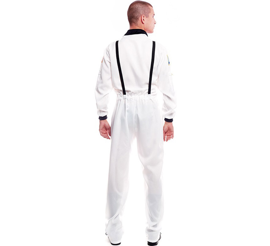 Disfraz de Astronauta blanco con Insignia para hombre-B