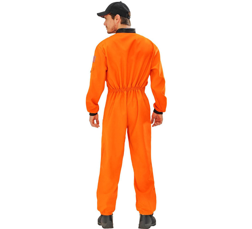 Disfraz de Astronauta Naranja con Insignia para hombre-B