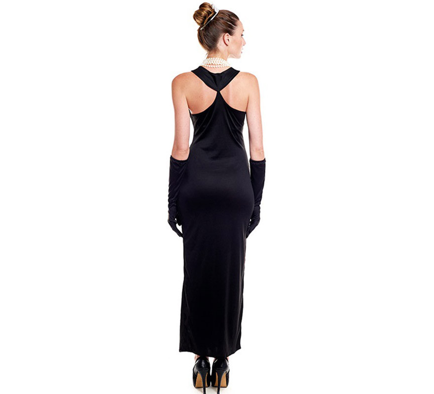 Déguisement robe noire Audrey Hepburn femme-B