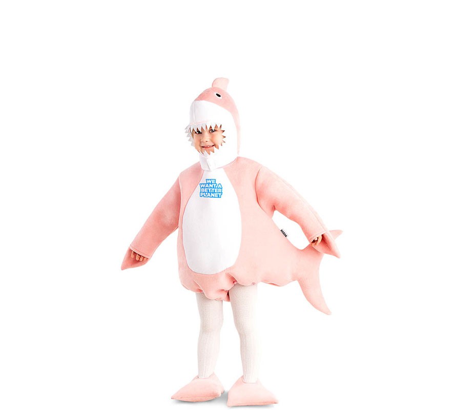 Disfraz de Baby Shark rosa con capucha para bebé y niños-B