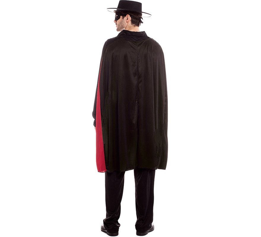 Disfraz de Bandido Z negro con capa para hombre-B