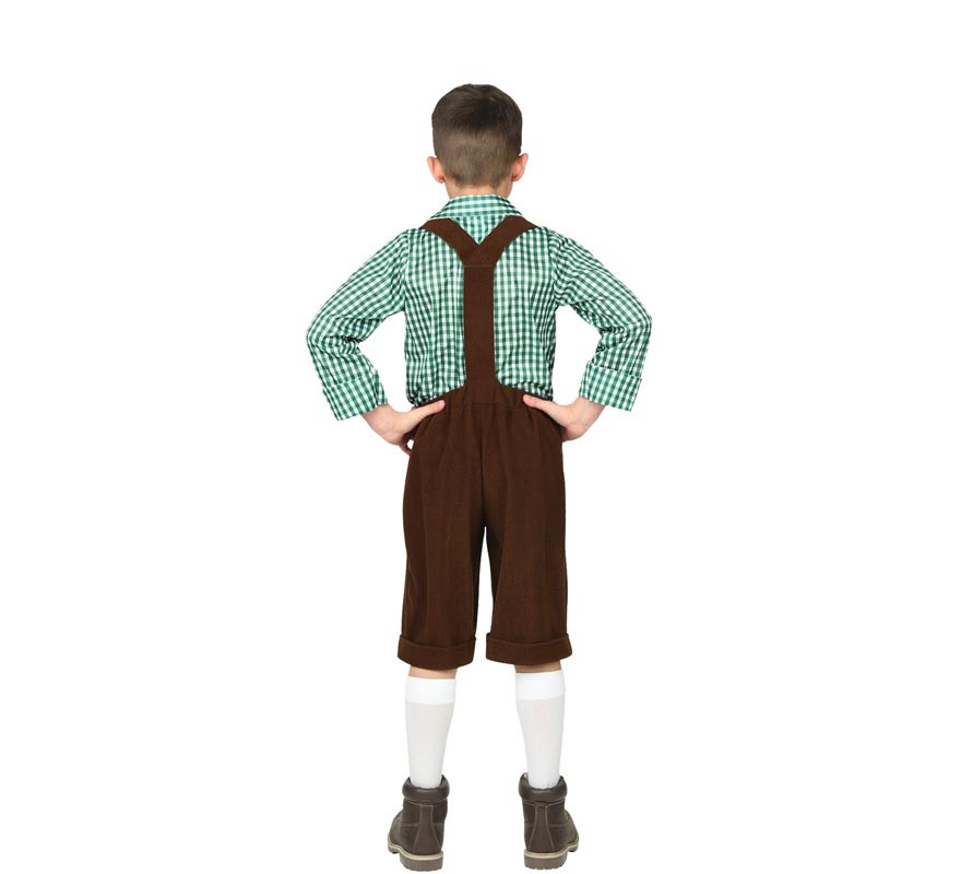 Disfraz de Bávaro verde y marrón para niño-B