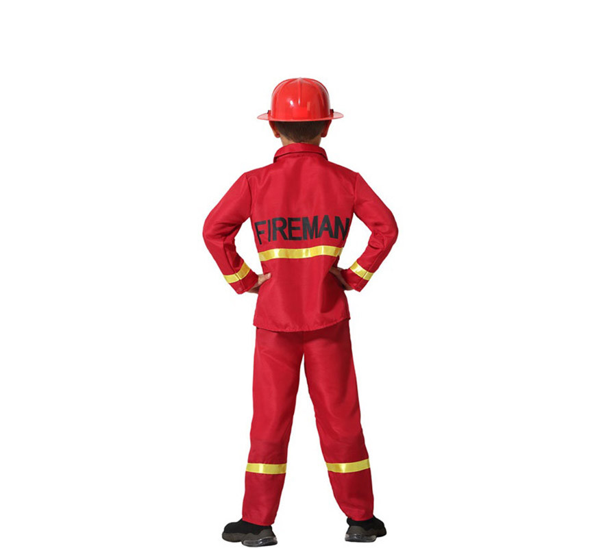 Costume da pompiere rosso e giallo per bambino-B