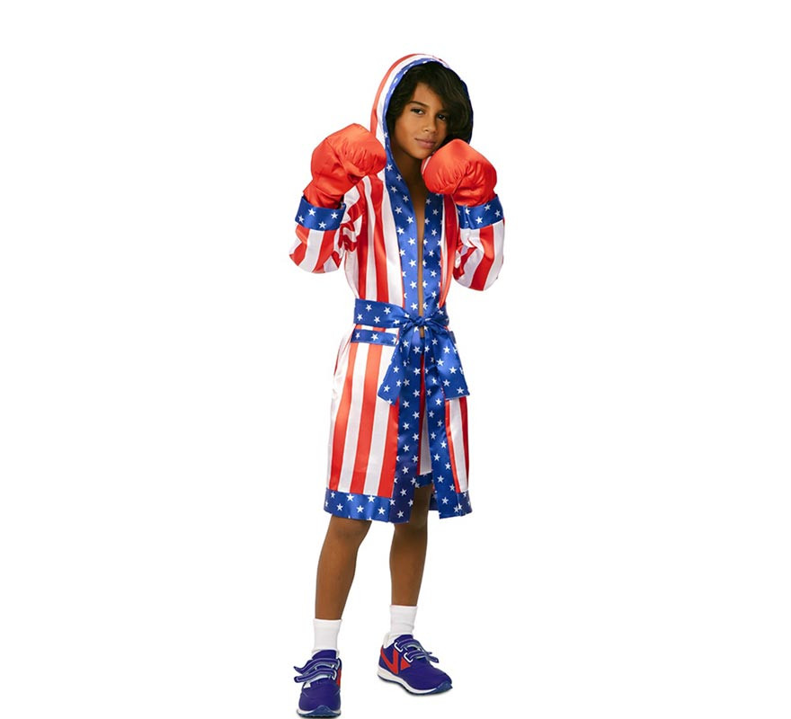 USA Professional Boxer Costume with Belt for Kids-B