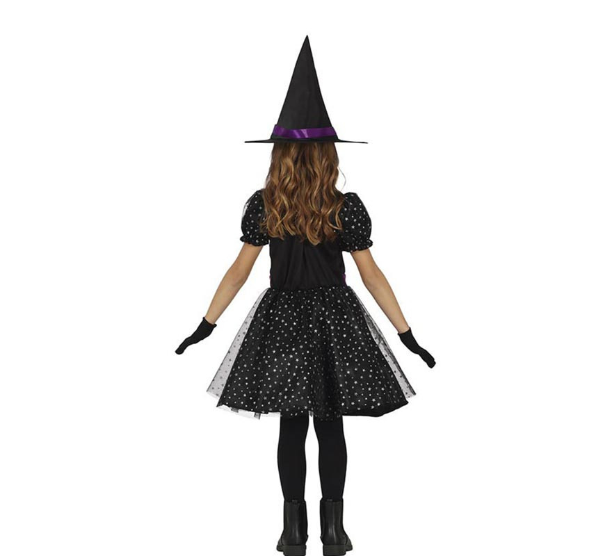 Dark Silver Stars Witch Costume for Girl-B