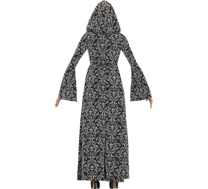 Costume de sorcière à capuche argentée pour femme-B