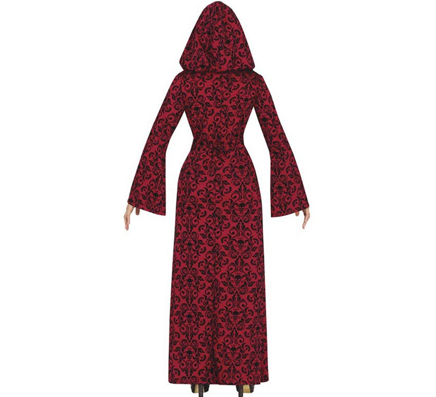 Costume de sorcière à capuche rouge pour femme-B