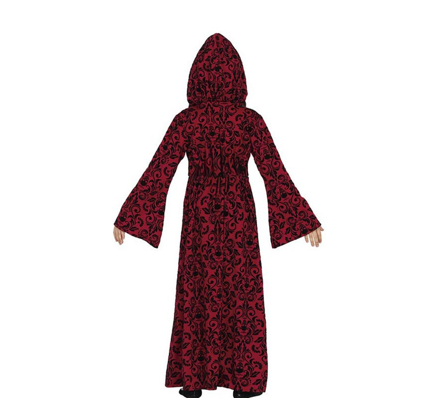 Costume de sorcière à capuche rouge pour fille-B