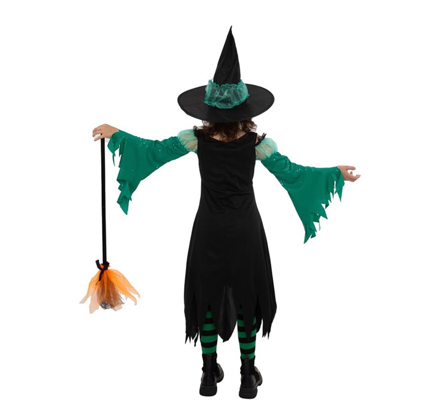 Disfraz de Bruja Esmeralda verde para niña-B